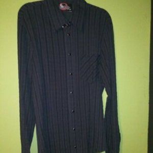 Lip Service Gray and Black Long Sleeve Shirt with Straps - XL